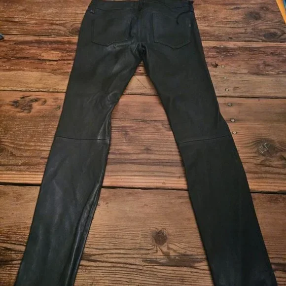 *GENETIC SHYA ZIP LEATHER CIGARETTE PANT COLOR NAVY/BLACK SZ 28 NEW WITH DEFECT - Picture 13 of 16